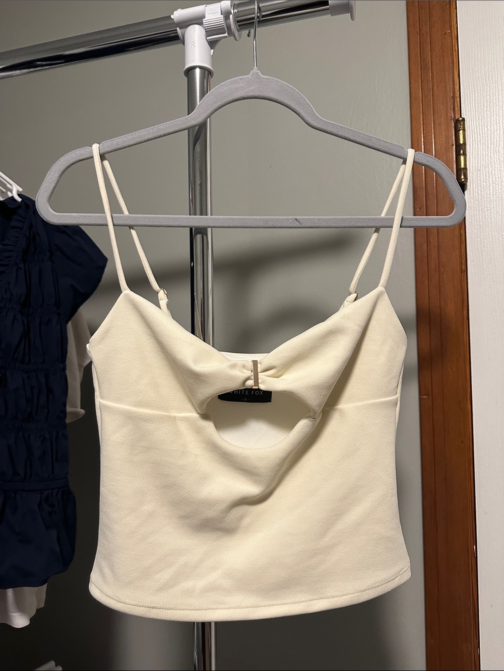 White Fox Boutique Cream Cutout Cami